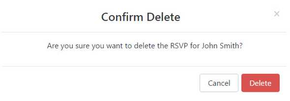 RSVP delete